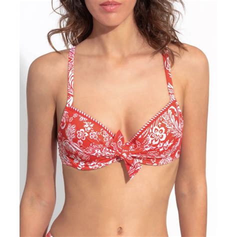 Haut De Maillot De Bain Coque Antigel La Bandana Antigel Rouge Falbalas Lingerie
