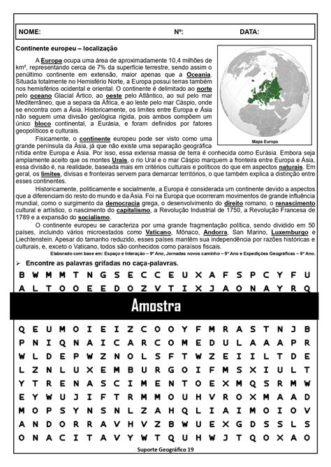 Texto Com Atividades Sobre O Continente Europeu - 30 Atividades sobre o continente europeu 🌎