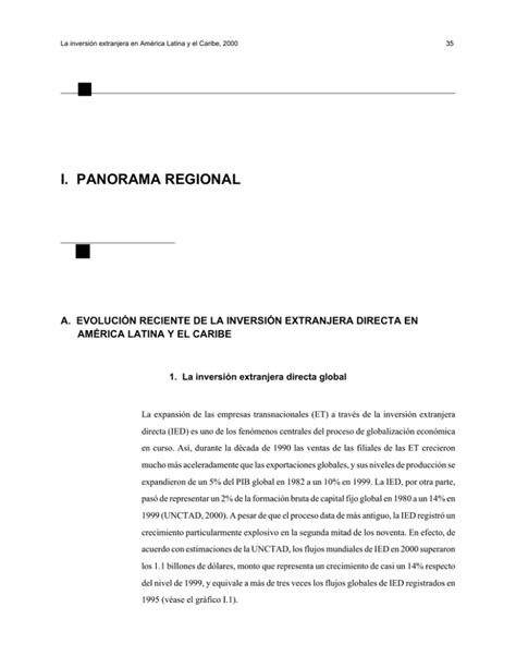 I Panorama Regional Am Rica Latina Y El Caribe