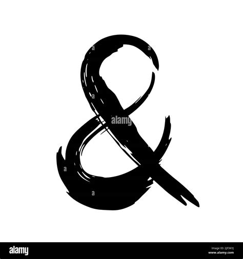 Handdrawn Ampersand Symbol Hand Painted With Ink Brush Vector