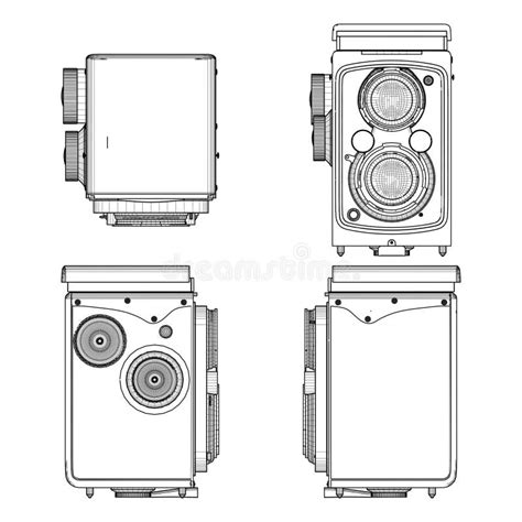 Old Vintage Camera Retro Camera Illustration Isolated On White Stock