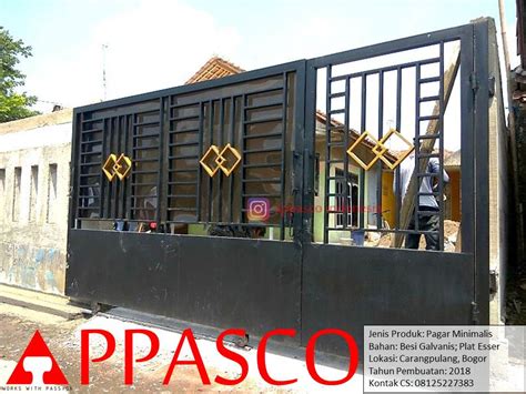 Pagar Minimalis Modern Plat Esser di Carangpulang - Jual Kanopi Tralis