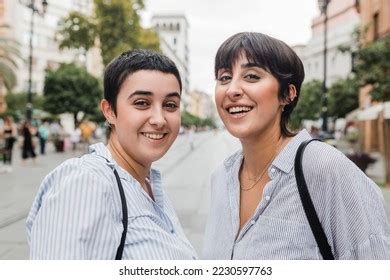 Happy Lesbian Couple Short Hair Stock Photo 2230597763 Shutterstock