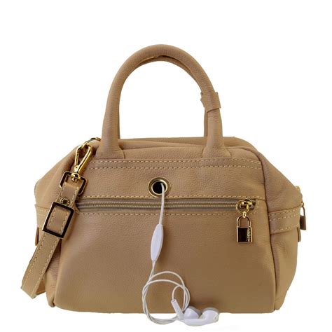 Bolsa Nude De Couro Leg Timo Pequena