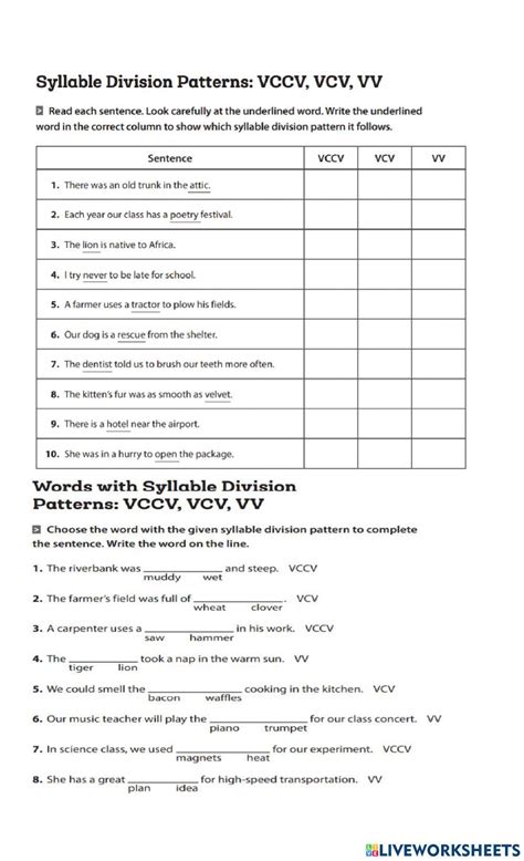 Vccv Syllable Division Worksheets Thrive Literacy Corner Shop