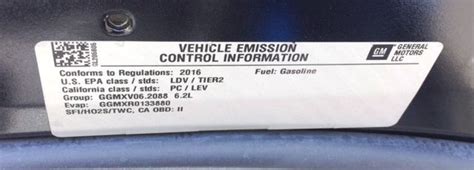 Emissions Sticker Location Chevy Ss Forum