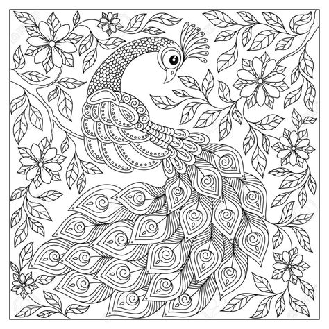 Livros De Colorir Para Adultos 195 Desenhos Para Imprimir Mandala Coloring Pages Peacock