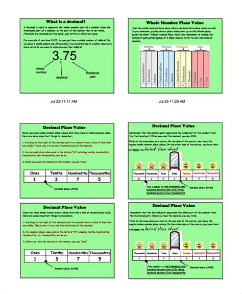 13 Sample Decimal Place Value Charts Sample Templates