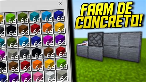 Farm De Concreto No Minecraft Bedrock Tutorial Youtube