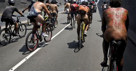 Nude Cyclers Celebrate World Naked Bike Ride