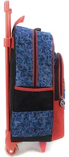 Mochila Escolar Infantil Con Ruedas Hot Wheels Luxcel Color Azul Mercadolibre