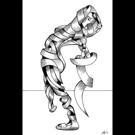 Mark Webster Becca Abstract Nude Figurative Ink Drawing By Mark Webster Ink X