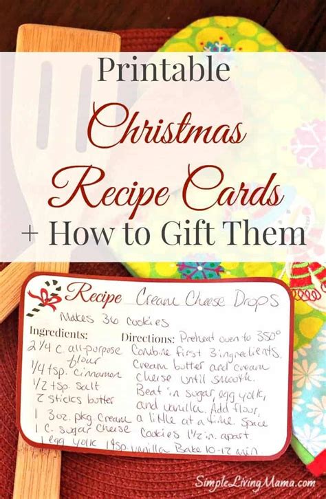 Christmas Recipe Cards - Free Printable - Simple Living Mama