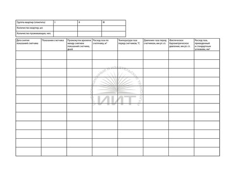 Журнал расхода газа для коммунальных служб и газовых операторов