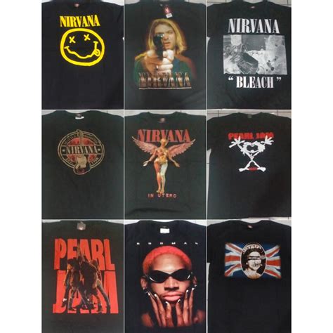 Jual Kaos Nirvana Pearl Jam Rolling Stones Smashing Pumpkins Red Hot Chili Pepper Sex