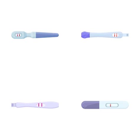 Premium Vector Hcg Test Icons Set Cartoon Vector Pregnancy Positive