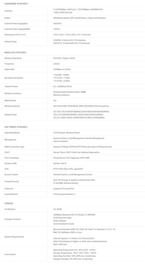 قیمت مودم سیم کارت خور Tp-link مدل TL-MR6400 | هانتل ویپ