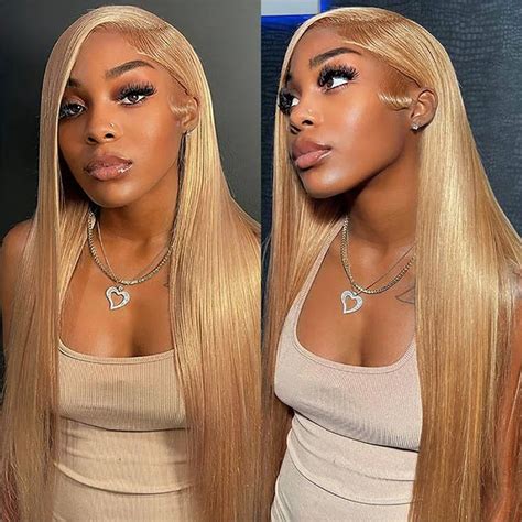 Wigfever Honey Blonde Straight Glueless 180 Density Wear Go 7 4 Pre Cut Lace Closure Wig WigFever