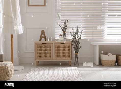 Light Room Interior With Pussy Willow Tree Branches Stock Photo Alamy