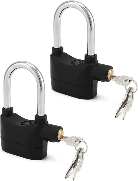 Qwork Alarm Lock 110 Db Anti Theft Security Padlock 2 Pack Door