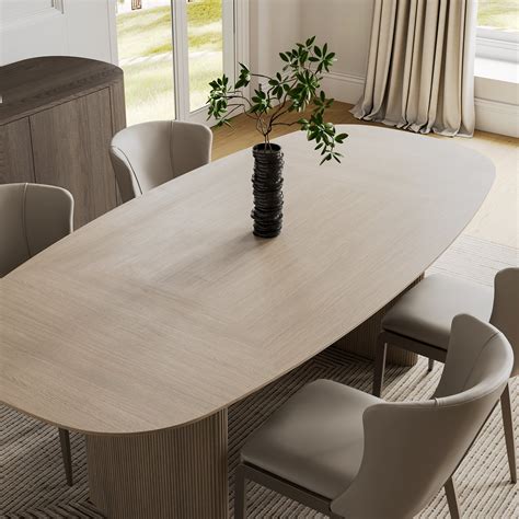 modern oval dining table gray eureka ergonomic