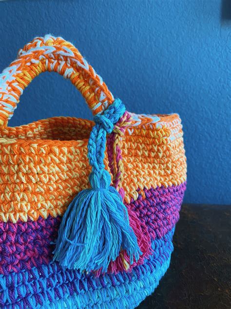 Handmade Colorful Crochet Bag Etsy