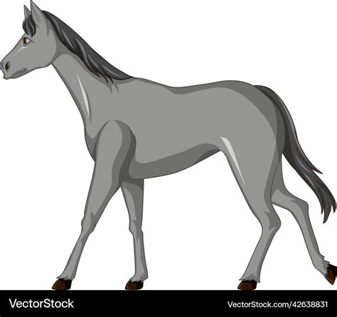 Grey Horse Walking Cartoon Royalty Free Vector Image