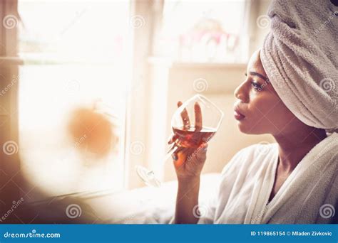 Relaxing morning. stock photo. Image of serious, people - 119865154