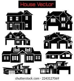 House Vector House Icon House Silhouette Stock Vector (Royalty Free ...