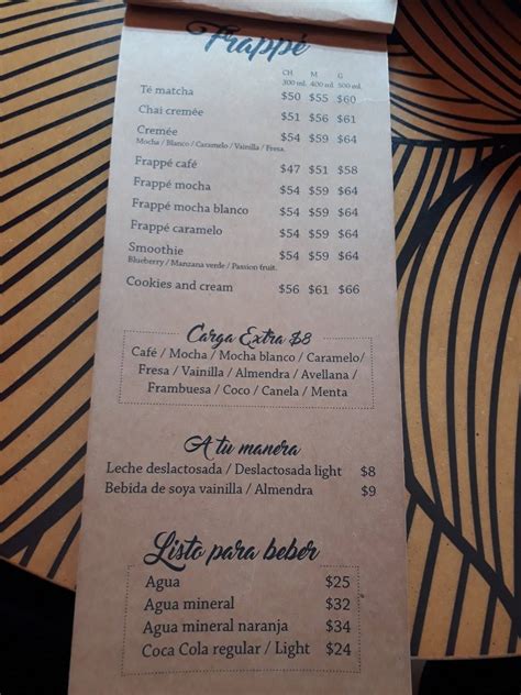 Menu At La Borra Del Caf Campeche