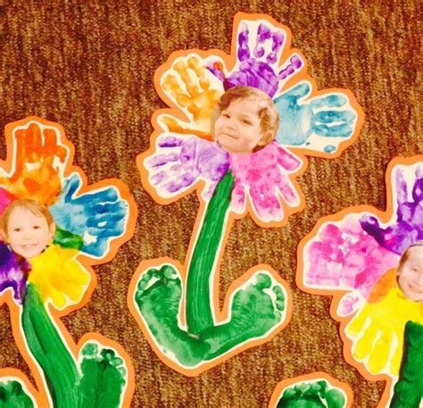 Preschool Flower Project Handprints Footprints Flower Spring