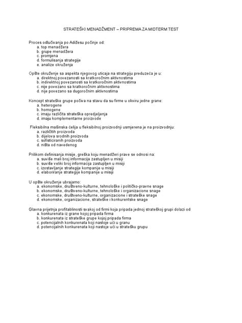 Priprema Za Test G1 Pdf