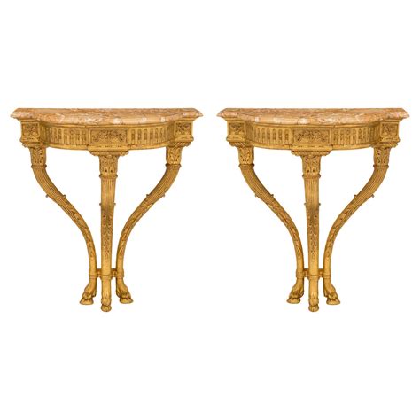 Pair Of French Turn Of The Century Louis XVI St Giltwood And White