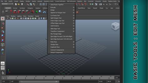 Autodesk Maya Beginner Edit Mesh Menu Extrude Bridge Append