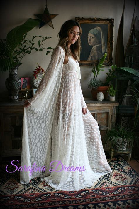 Ivory Lace Bridal Robe Wedding Lingerie Mesh Lace Bridal Etsy