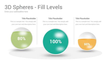 3d Spheres Fill Levels Diagrams Powerpoint Template Designs
