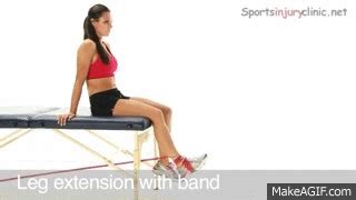 Knee exercise - Knee extension with band on Make a GIF