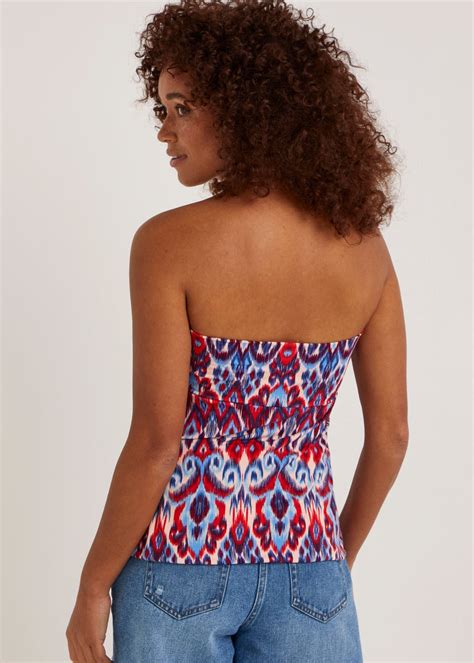Blue Aztec Bandeau Boob Tube Matalan