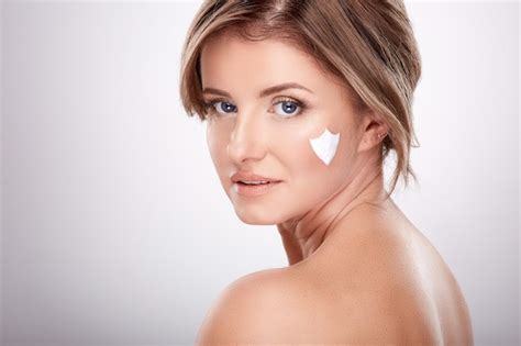 Premium Photo Cute Woman In Average Age With Nude Make Up And Naked Shoulders Beauty Photo