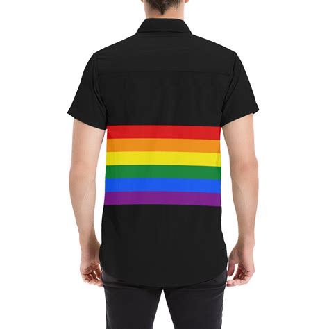Gay Pride Rainbow Flag Stripes Men S All Over Print Short Sleeve Shirt Model T Id D