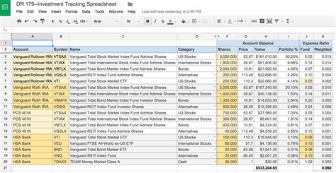 Stock Market Spreadsheet Download for An Awesome And Free Investment Tracking Spreadsheet — db ...