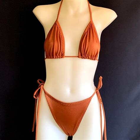 Vintage 80s Style High Cut Bikini Set Etsy