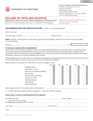 Fillable Online Hartford Faculty Nj Email Org Form Fax Email Print