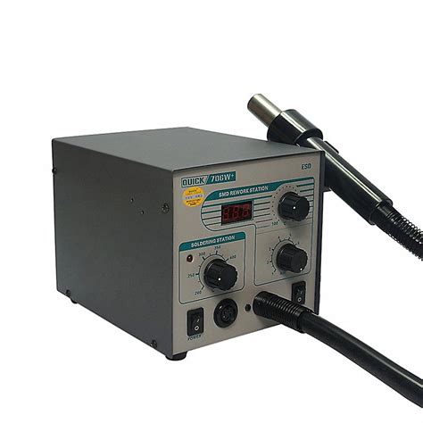 Quick 706w 2 In 1 Soldering Station Hot Air Gun Lead Free Rework Station For Smd Ic Chip Bga
