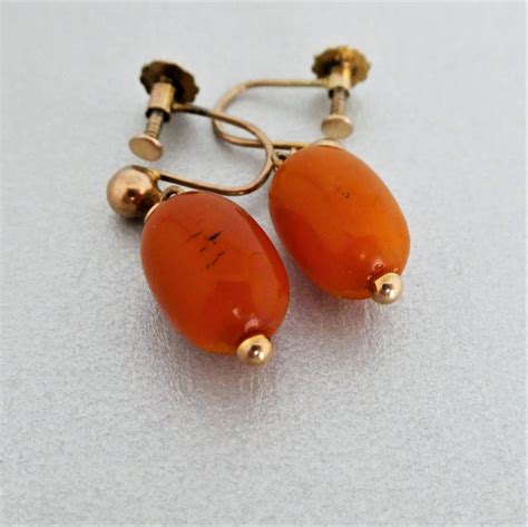 Beryl Lane Antique Early Th Century Ct Gold Butterscotch Amber