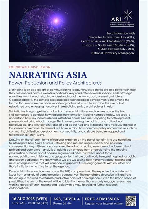 ROUNDTABLE DISCUSSION – Narrating Asia: Power, Persuasion and Policy