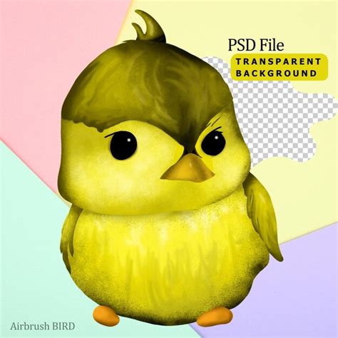 Premium Psd Airbrush Yellow Bird Art