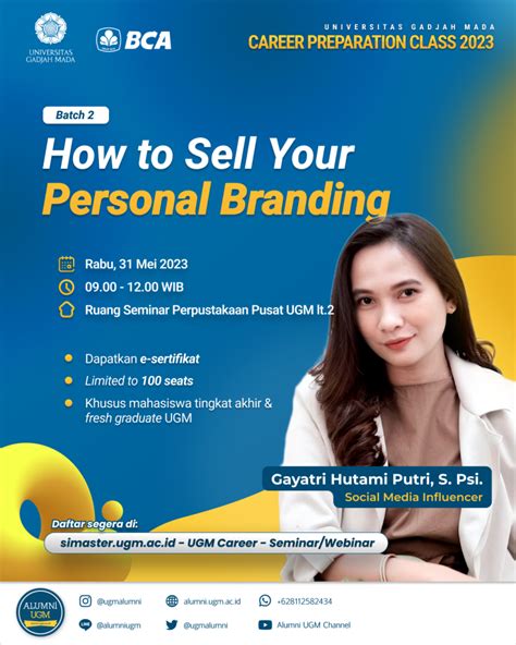 UGM Career Preparation Class 6 How To Sell Your Personal Branding