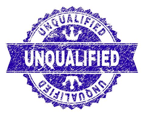 Scratched Textured Unqualified Stamp Seal With Ribbon Stock Vector