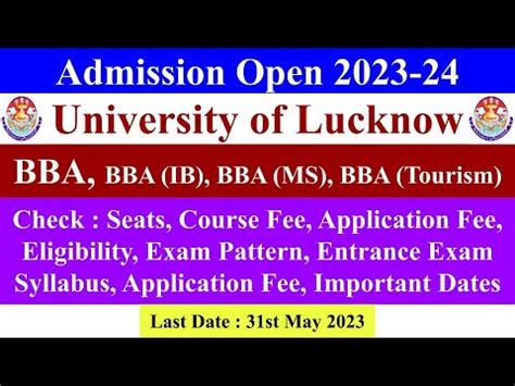 Bba Admission Lu Bba Eligibility Lu Bba Entrance Exam Syllabus